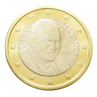 Vatikán,1 euro 2013 aUNC+ ötvözet