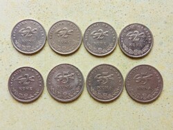 Horvátország 8 db Különböző Érme 2 5 Kuna 1993-2013