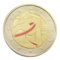 Franciaország,2 euro 2017 - Mellrák elleni harc a rózsaszín szalag - Festett aUNC+ ötvözet