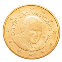 Vatikán,5 eurocent 2006 aUNC+ vas
