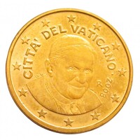 Vatikán,1 eurocent 2008 aUNC+ vas