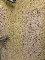 Premium Glass Mosaic Tile (Beige-Burgundy)