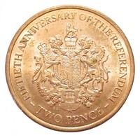 Gibraltár,2 pence 2017 - Népszavazás 1967 aUNC+ ötvözet