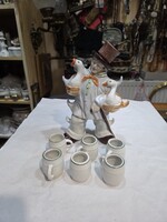 Régi német porcelán likörös készlet