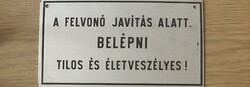 Retro Aluminum Elevator Sign – 
