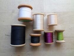 7 db régebbi retro fa spulni egyben  - vegyes méret
