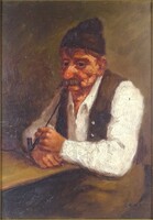 2B014 Páncsi jelzéssel : Pipázó paraszt