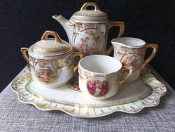 Antique single-lustre porcelain set with tray (MZ Altrohlau)