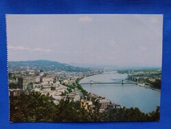 BUDAPEST - LÁTKÉP, postatiszta képeslap, 1968., Lánchíd, Duna, Budai Vár