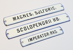 Antique enamel signs - pharmacy inscriptions