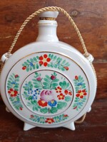 Hollóházi porcelán pálinkás butella(kulacs)