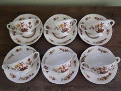 Ritka Wedgwood „Bangkok” 6 személyes porcelán leveses csésze készlet