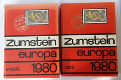 Zumstein Europa 1980 bélyegkatalógusok West + Ost
