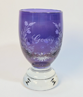 Beautiful Antique Biedermeier Commemorative Glass / Friendship Glass - with Engraved Decoration / 19th Century