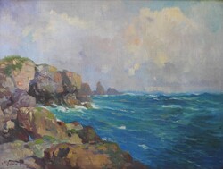 (N) Zórád Géza (1890-1969) : Sziklás tengerpart