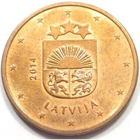 Lettország,5 eurocent 2014 aUNC+ ötvözet