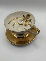 Seltmann Weiden Bavaria porcelán teáscsésze aljjal – aranyozott, német