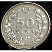 Törökország 50 török Font, 1986 C09D4V