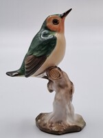 Jelzett Herendi porcelán madár figura, ritka naturalisztikus festés,  hibátlan, jelzett