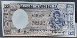 Chile 5 pesos UNC 1958 . F2026