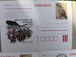 Moto-Cross VB Cserénfa alkalmi díjjegyes levelezőlap (1991 V. 25-26)