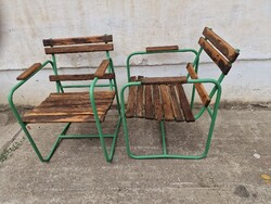 Antique Garden Chairs, Old Garden Chairs, Antique Bauhaus Tube-Frame Rest Chairs