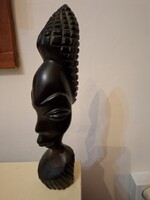 Afrikai faragott fa fej  szobor