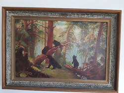 "Reggel a fenyvesben" / Ivan Siskin festménye másolat