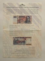 1999-es 20000 Forint Bevezető, ismertető plakát - Hivatalos MNB kiadás - 30x42 cm / használt állapot