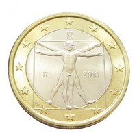 Olaszország,1 euro 2010 aUNC+ ötvözet