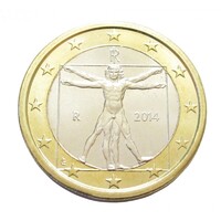 Olaszország,1 euro 2014 aUNC+ ötvözet