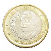 Spanyolország,1 euro 2002 aUNC+ ötvözet