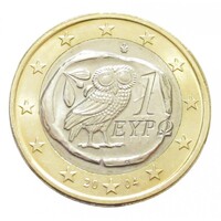 Görögország,1 euro 2004 aUNC+ ötvözet