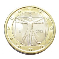 Olaszország,1 euro 2012 aUNC+ ötvözet