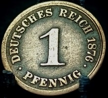 Németország 1 pfennig, 1876 Verdejel ''A'' - Berlin D06F4V