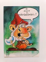 Boomerang Free Card – Weigert Miklós: "Ki evett a tányérkámból?" Törpe Karikatúra / MINT