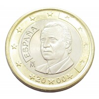 Spanyolország,1 euro 2000 aUNC+ ötvözet
