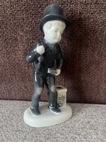 Retro NDK porcelán szobor – Kéményseprő fiú (14 cm, Made in GDR)