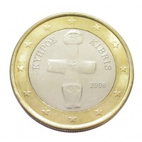 Ciprus,1 euro 2008 aUNC+ ötvözet
