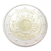 Luxemburg,2 euro 2012 - 10 éves az euró aUNC+ ötvözet