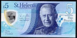 Szent Ilona-sziget 5 font polymer III. Károly UNC 2026