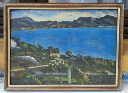Paul Cezanne: A marseille-i öböl az Estaque-ról nézve - olajfestmény másolat