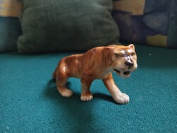 Royal Dux porcelán tigris