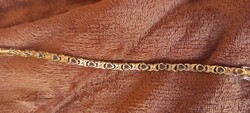 Gold-plated 925 Sterling Silver Bracelet with Genuine Aquamarine Stones