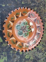 Népi tányér 25,5cm. Karcagi agyagipari zsűrizett tányér
