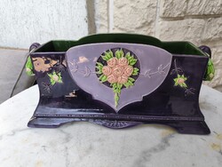 Majolica ceramic pot, colorful Eichwald, Art Nouveau, Table Centerpiece offer