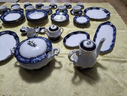 ZSOLNAY POMPADOUR II. KOBALTKÉK PORCELÁN GARNITÚRA – 6 SZEMÉLYES, KÖZEL TELJES KÉSZLET