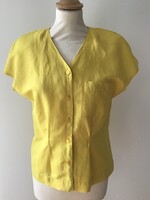 Sárga vintage LEN-PAMUT blúz – 36-38-as