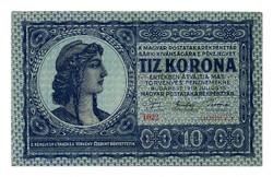 10 Korona Postatakarékpénztár-jegy 1919 Július EF Frigiai sapkás