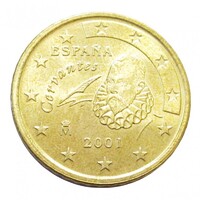 Spanyolország,50 eurocent 2001 aUNC+ ötvözet